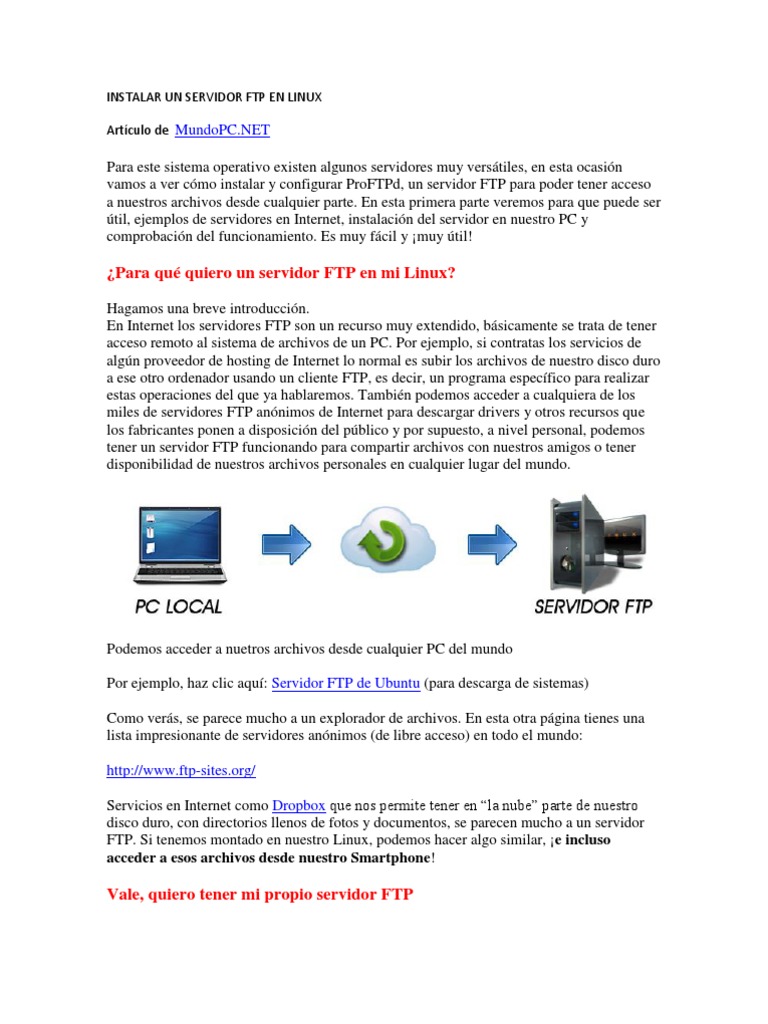 Instalar Servidor FTP en Linux | PDF | Protocolo de transferencia de ...