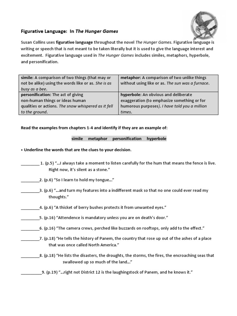 Figurative Language Hunger Games Examples