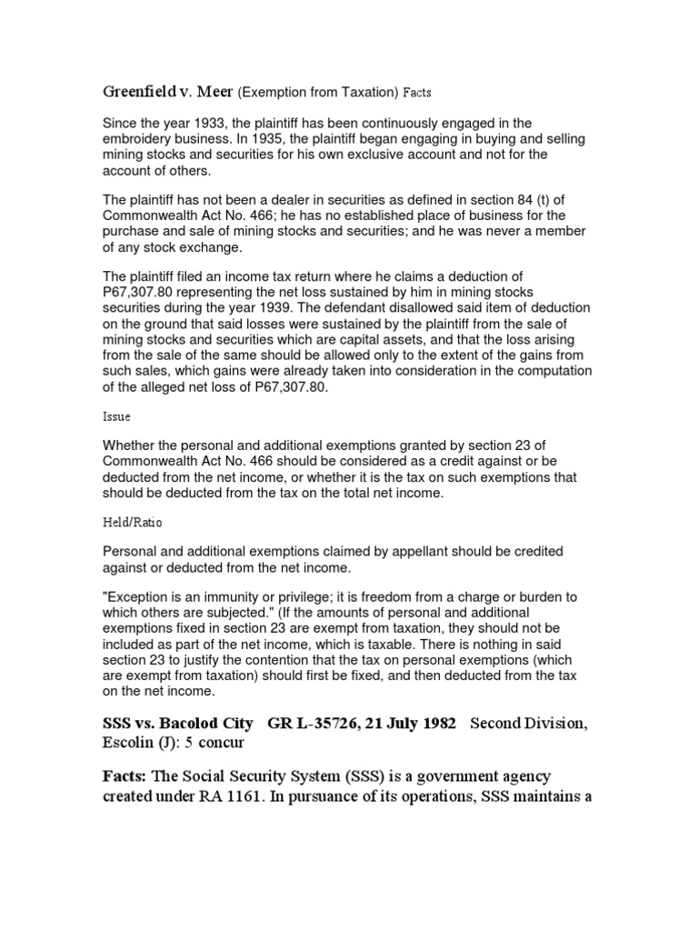 Greenfield V PDF Taxation In The United States Tax Deduction