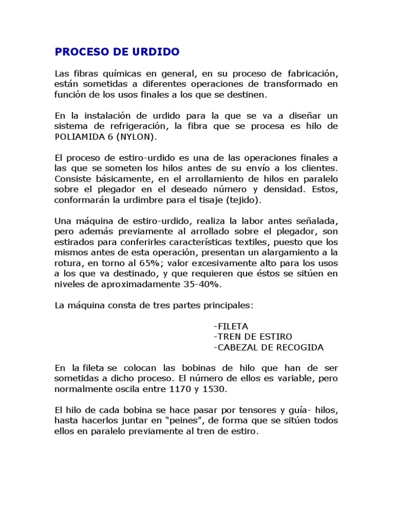 Proceso de Urdido | PDF | Energía y recursos | Science