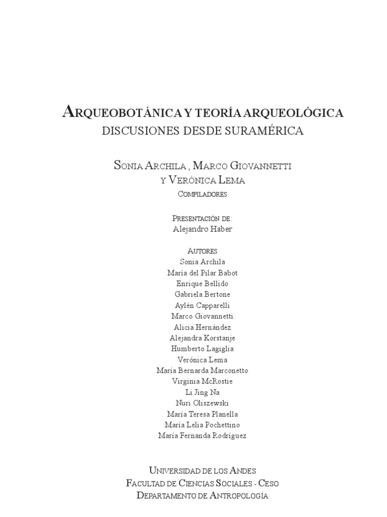 Arqueobotanica y Teoria Arqueologica Descargar gratis PDF