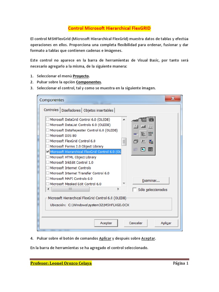 Uso del Control MSHFlexGrid en VB | PDF | Tabla (base de datos ...