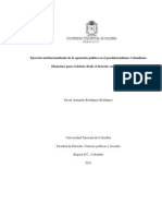 Ejercicio institucionalizado de la oposición política en el presidencialismo Colombiano. Elementos para el debate desde el derecho comparado - David Armando Rodríguez Rodríguez