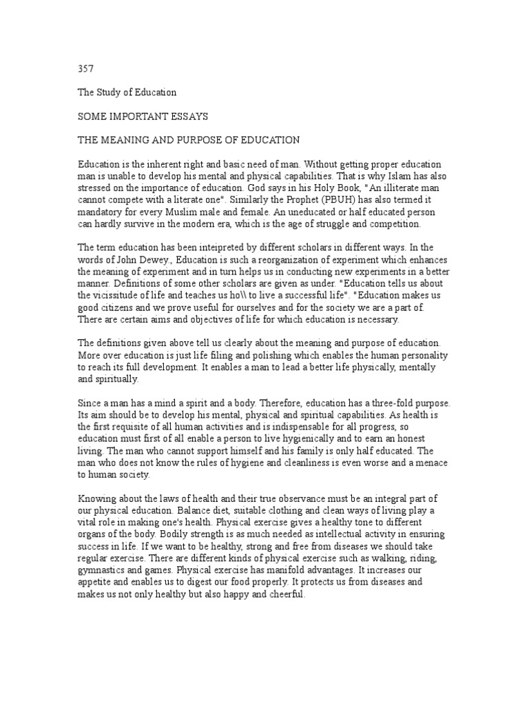 Meaning And Purpose Of Education Pdf