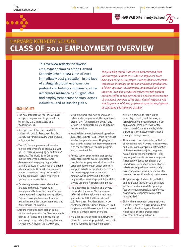 2011 Class Employment Overview | PDF | Non Governmental Organization ...
