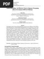 Download RJIS_25_14Nation Branding An Effective Tool to Enhance Foregoing Direct Investment FDI in Pakistan  by AFTAB KHAN SN128334742 doc pdf