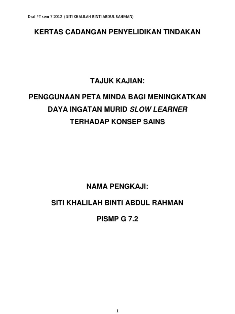 Kajian Tindakan Kenal Nama Haiwna Sangkil