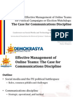 Effective Management of Online Teams For Political Campaigns or Election Watchdogs