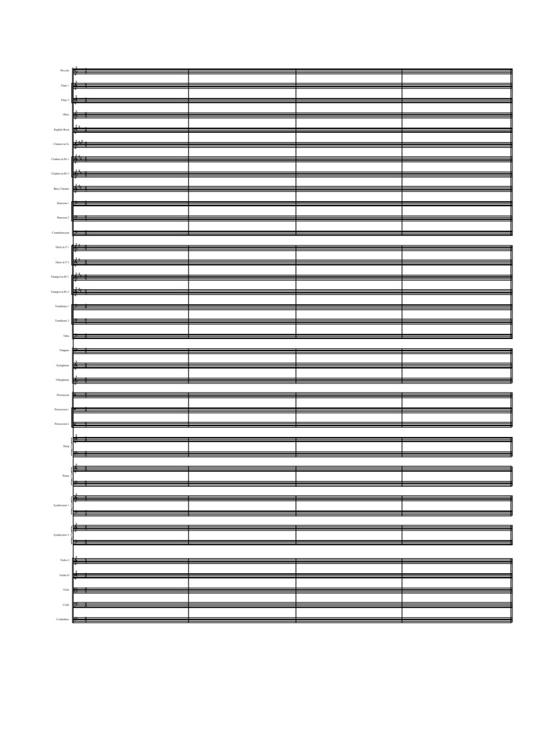 Full Orchestra Blank Music Sheet | PDF