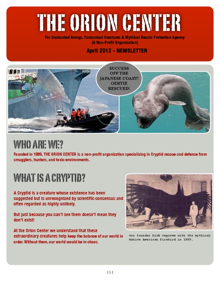 The Orion Center: Who Are We? What Is A Cryptid? | PDF | Young Adult