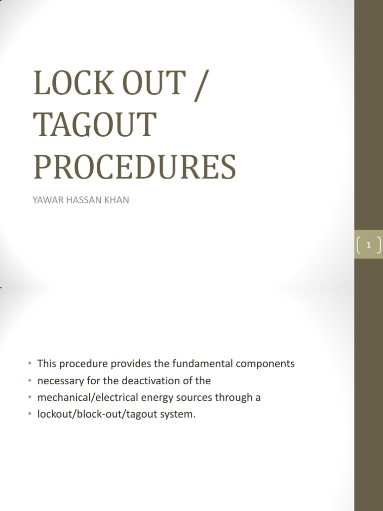 Lockout/Tagout Safety Procedures | PDF | Electrical Components ...