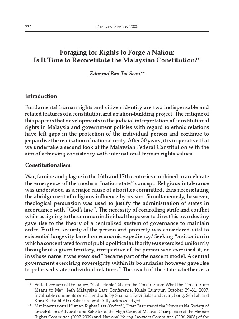 Reassessing Malaysia's Constitution for Rights | PDF | Human Rights ...