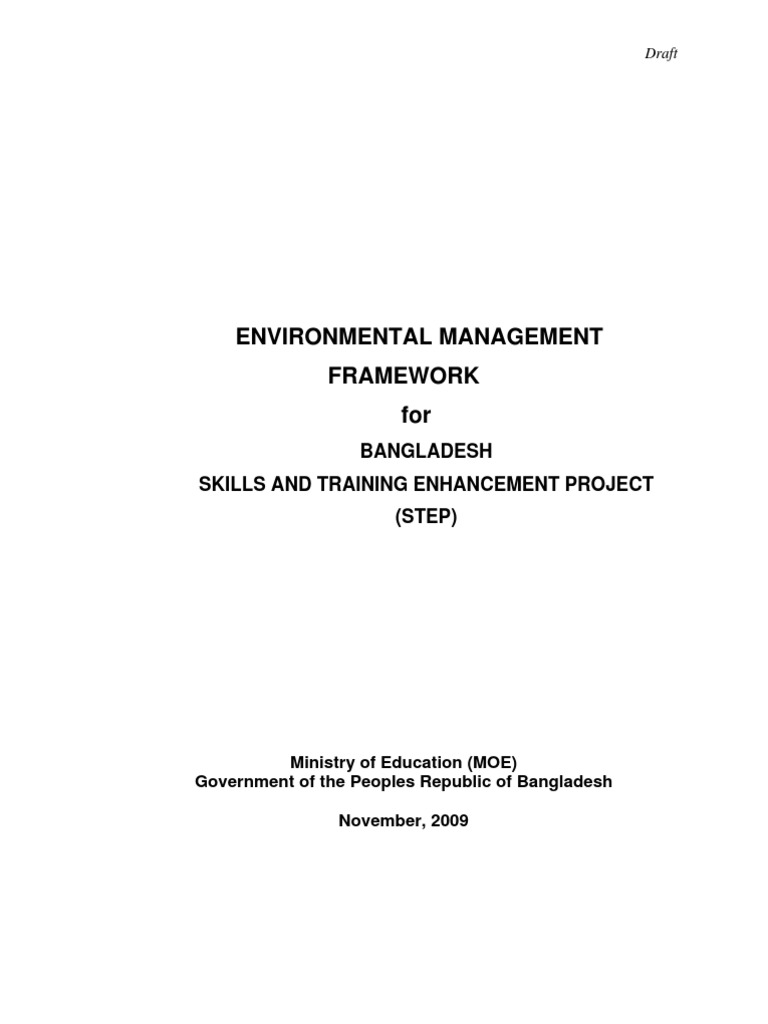 Environmental Management Framework for STEP | PDF | Environmental ...
