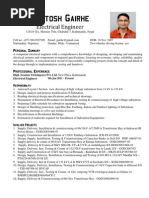Download Electrical Engineer CV sample by Santosh Gairhe SN128363172 doc pdf