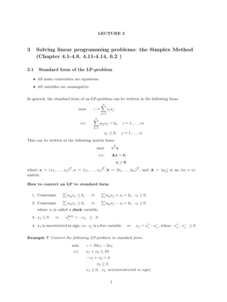 Simplex Samples To Solve 2 | PDF