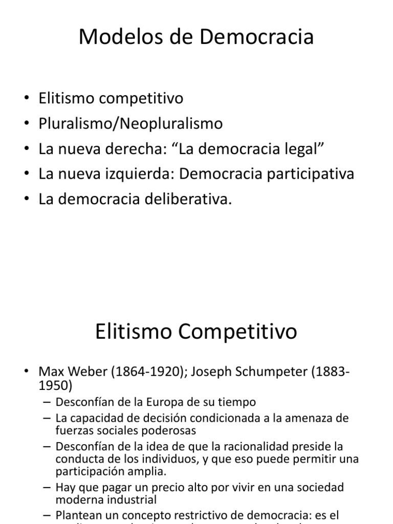Modelos de Democracia PDF Democracia Ideologías