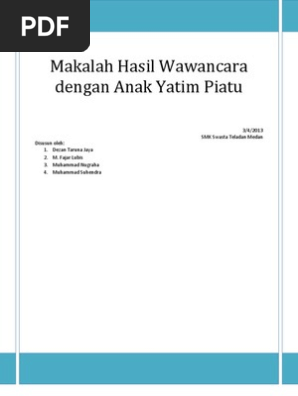 Contoh Makalah Wawancara