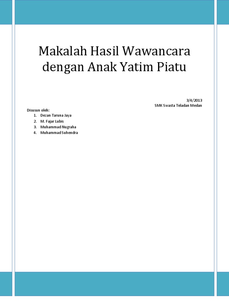 Contoh Makalah Wawancara