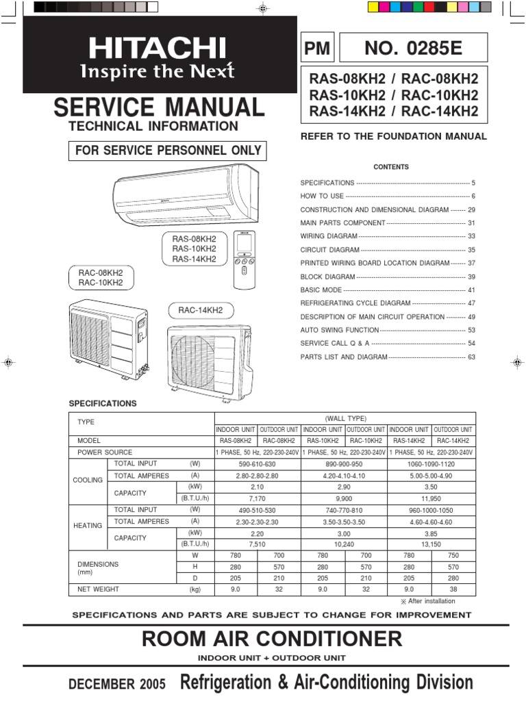 3. Hitachi RAS10KH2 Manual Service lb. engleza.pdf Air