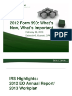 2012 IRS Form 990 Whats New - Whats Important
