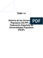 Historia de Las Universidad Populares (UU - PP) y La Federación Española de UUPP