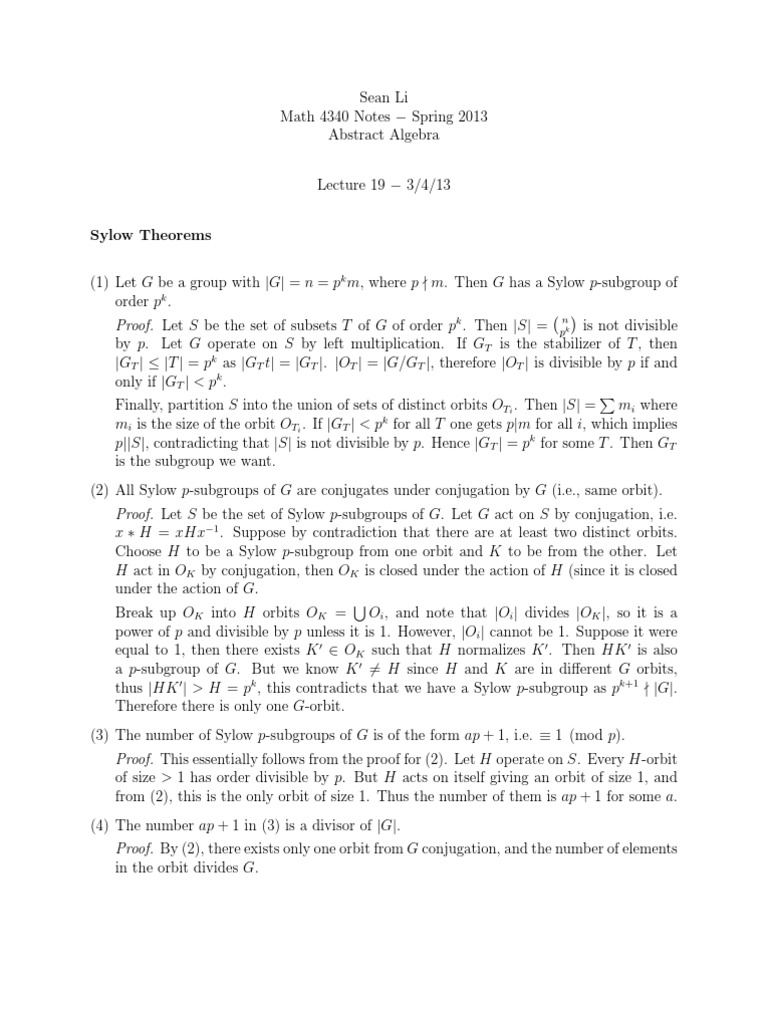 Math 4340Lecture 19 PDF Algebraic Structures Metric Geometry