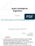 Introdução À Geologia de Engenharia Aula 1