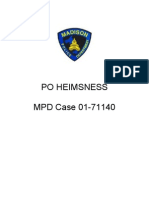 MPD Complete Investigation of Officer Heimsness 2001
