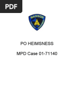 MPD Complete Investigation of Officer Heimsness 2001