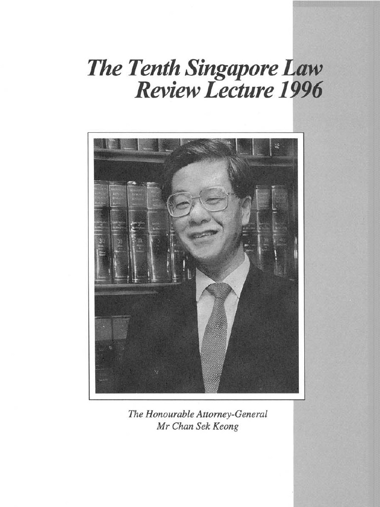 10th Singapore Law Review Lecture PDF Burden Of Proof (Law