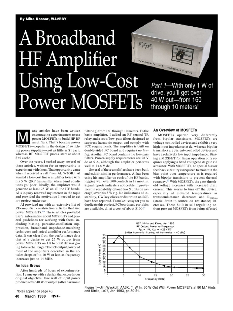 Low-Cost Broadband HF Amplifier Design | PDF