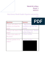 Black History Month Graphic Organizer and Greeting Card: Questions Answers