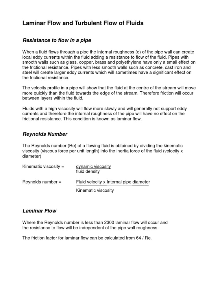 Laminar and Turbulent Fluid Flow | PDF