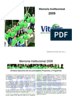 Memoria Institucional de VITALIS: 2009