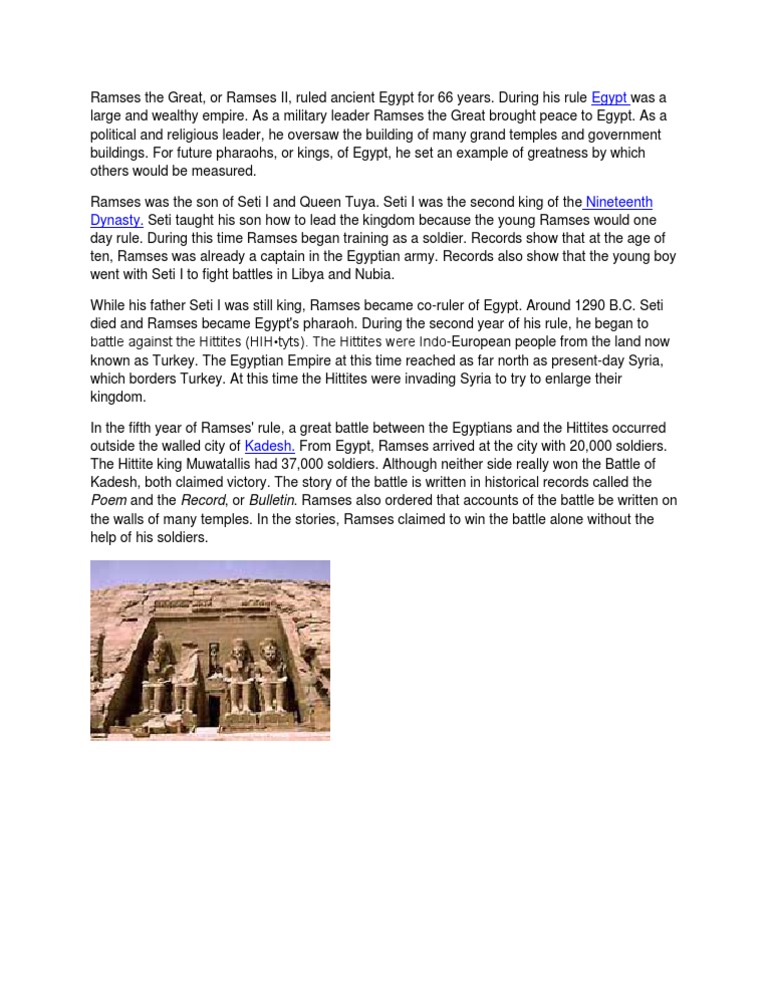 Egypt: Poem and The Record, or Bulletin. Ramses Also Ordered That ...