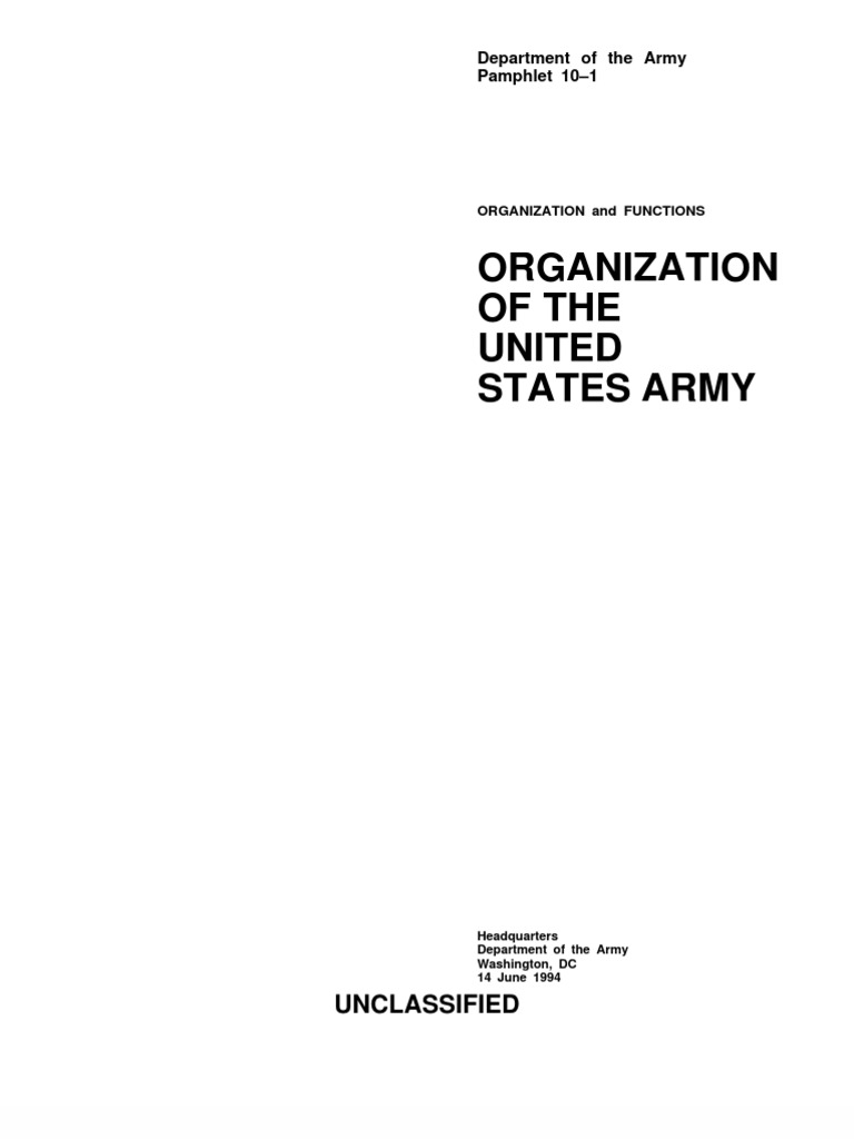Dapam 10-1 Organization of The Us Army | PDF
