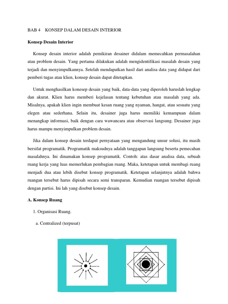 Konsep Desain Interior dan Organisasi Ruang | PDF