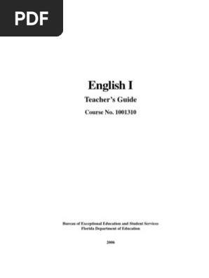 English I Teacher S Guide Course No 1001310 Written And
