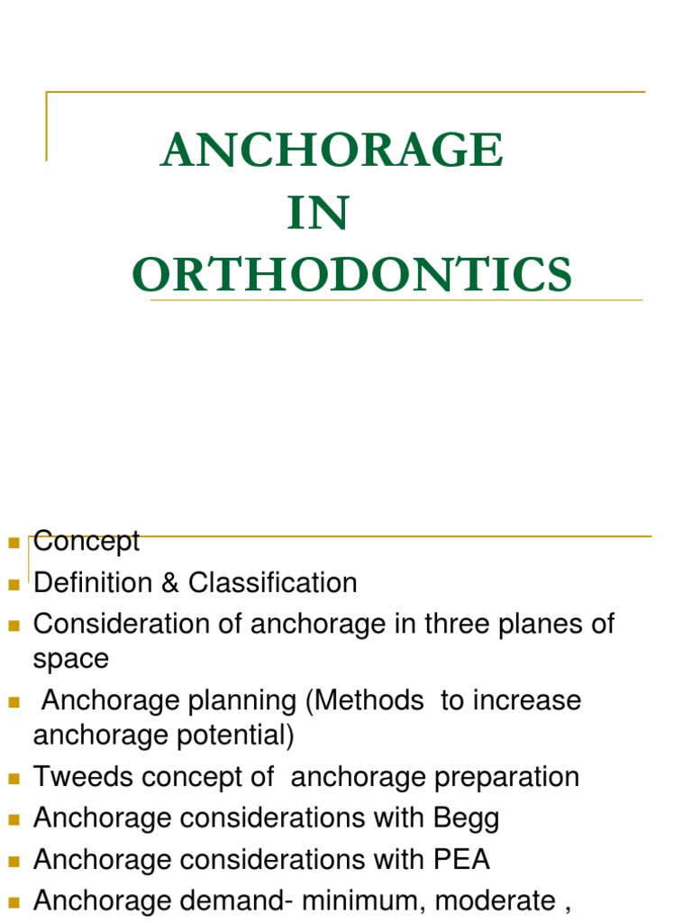 Anchorage in Orthodontics PDF Anatomical Terms Of Location Dental