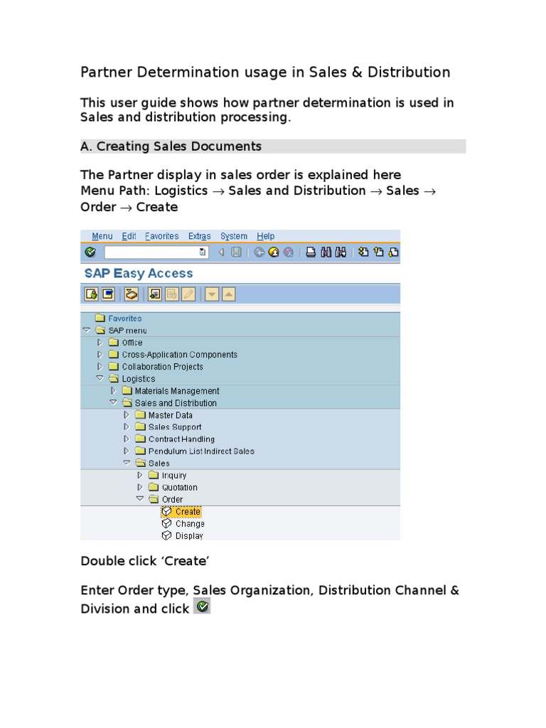 Partner Determination in SAP SD Guide | PDF
