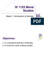 MPW 1153 Moral Studies Week 1 Lesson