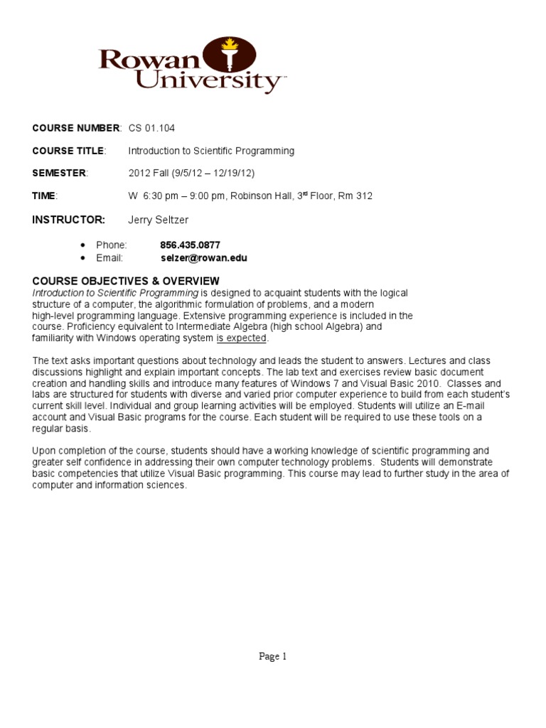 Intro to Scientific Programming Course | PDF | Homework | Test (Assessment)