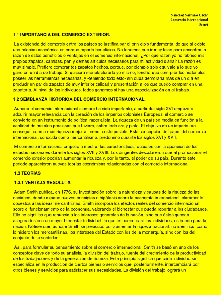 Marco Teorico Comercio Interncional Comercio