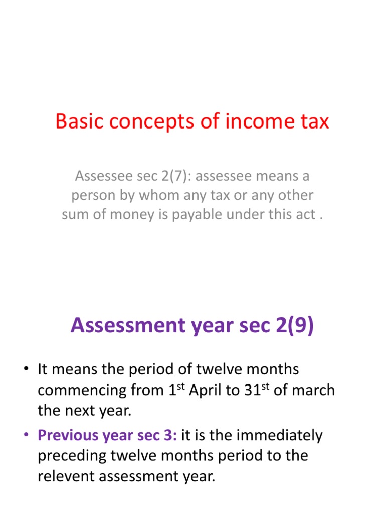 Basic Concepts of Tax Tax