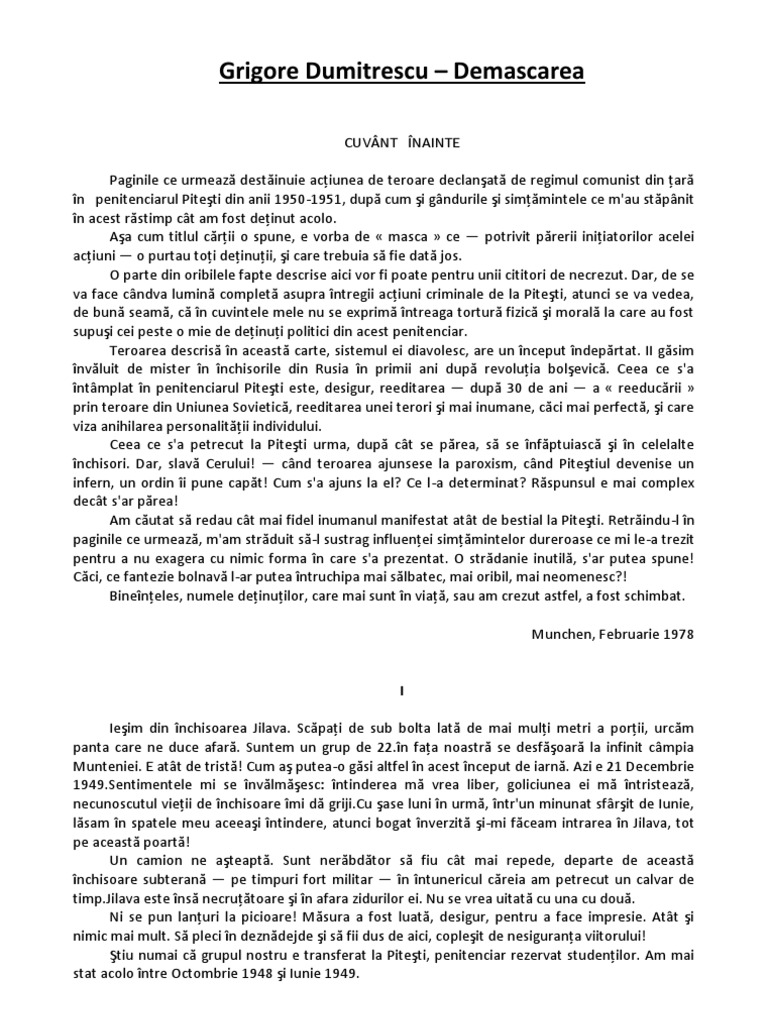 Grigore Dumitrescu Demascarea