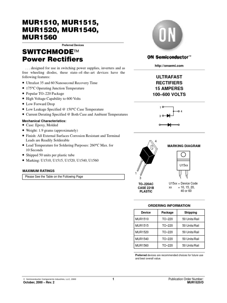 U1560 Diode Datasheet Rectifier Diode