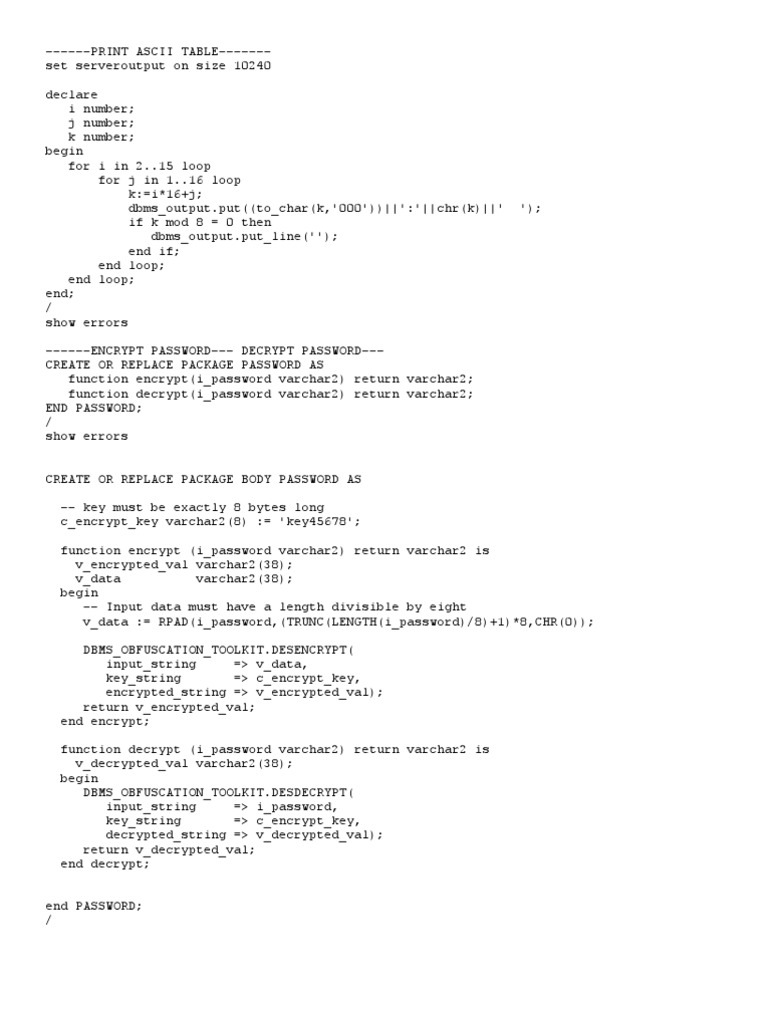 Oracle PL/SQL Code Examples and Procedures | PDF | Pl/Sql | Oracle Database