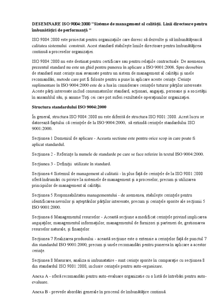Standartul ISO 9004 2000 | PDF