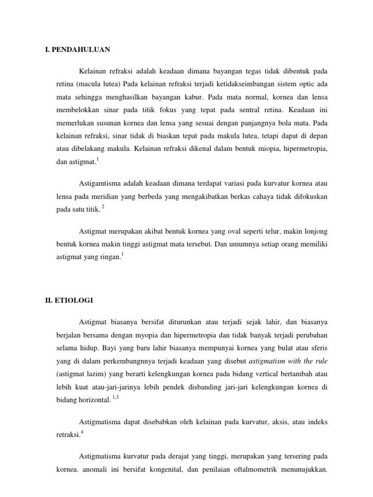 Contoh Makalah Kelainan Refraksi