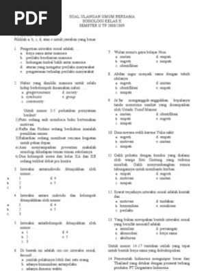 View Contoh Soal Pg Sosiologi Kelas X 20 Photos